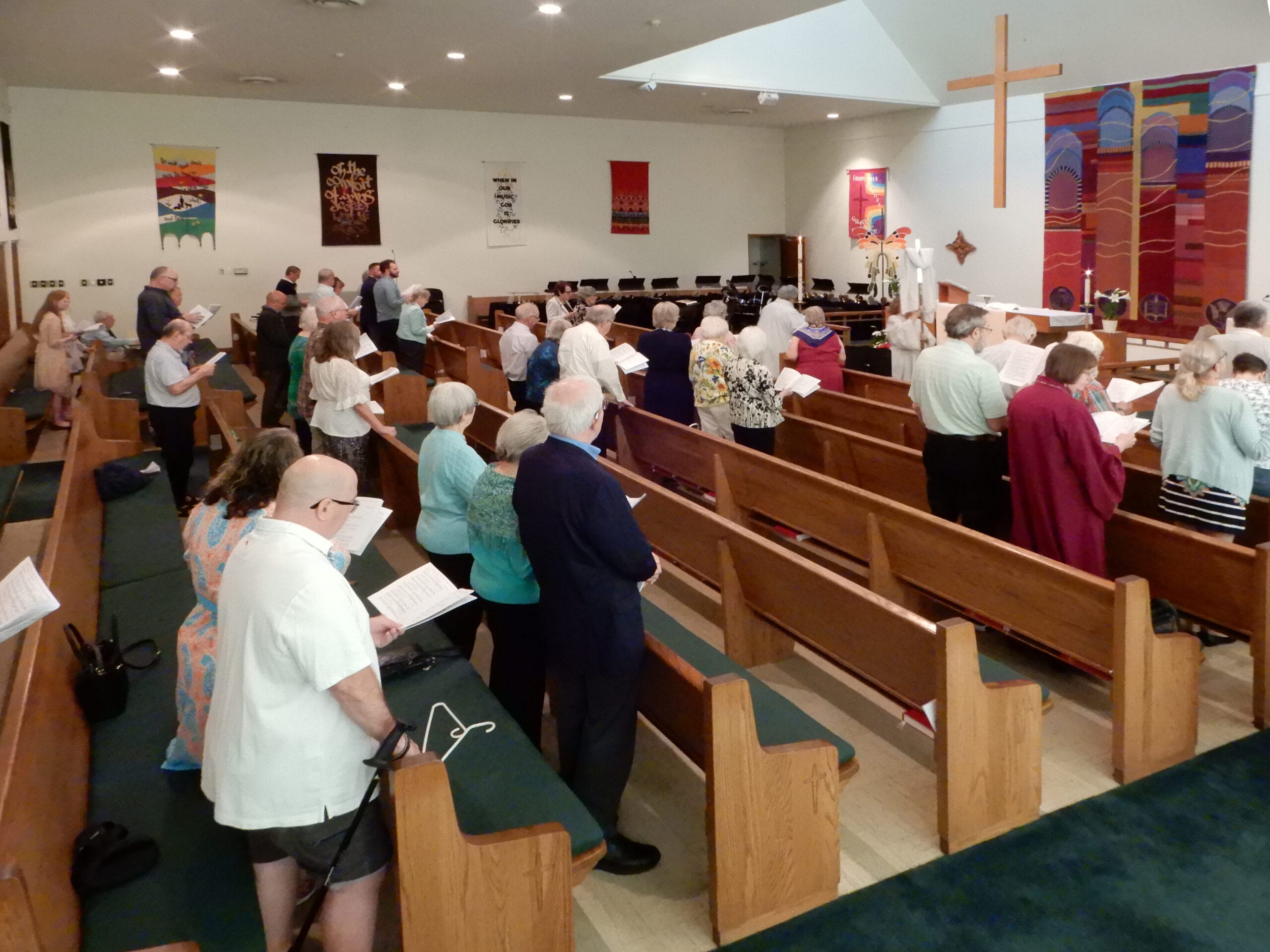 congregation in sanctuary