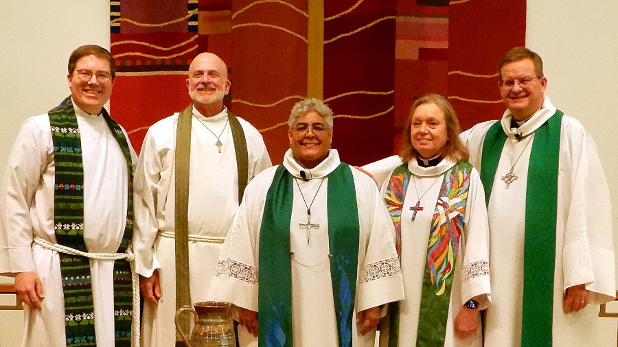 group of vested clergy