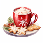 AI Generated  - Hot chocolate and Christmas cookies